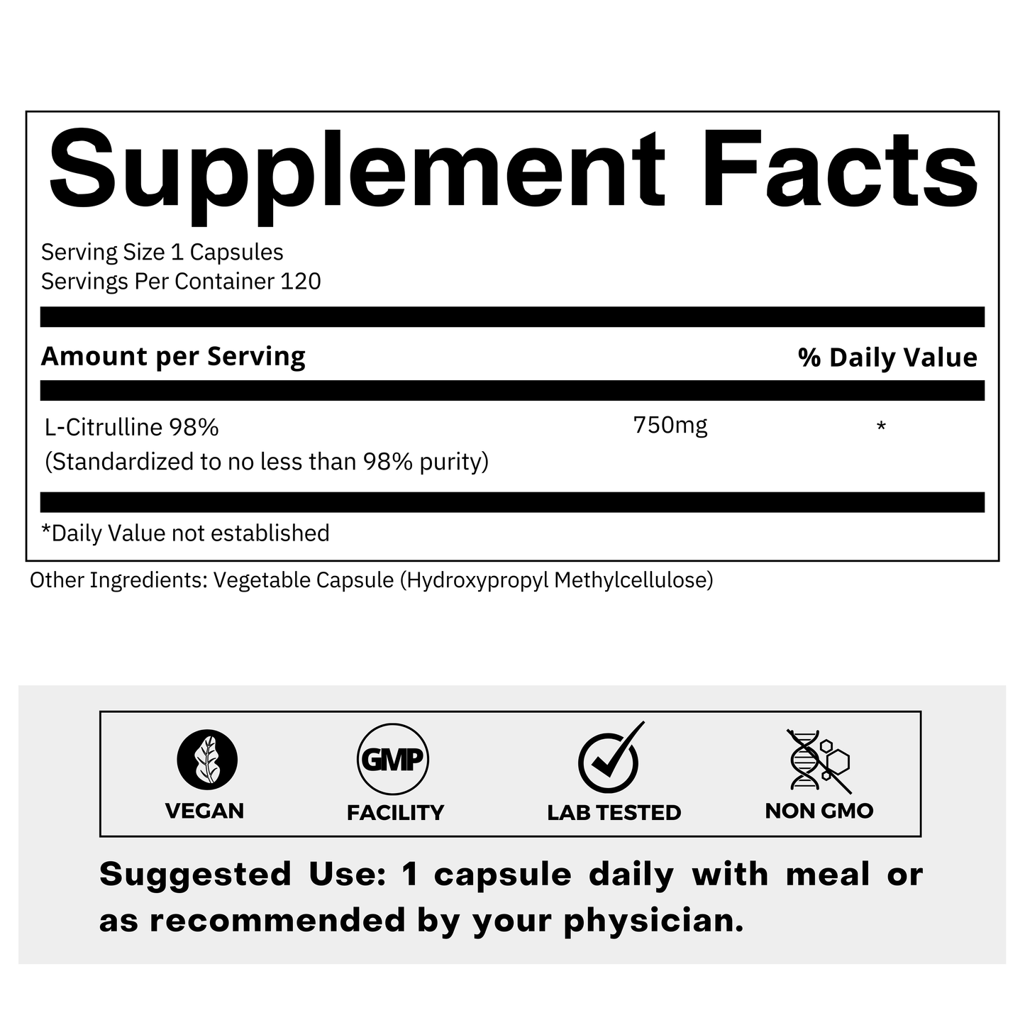 L-Citrulline Supplement Fact